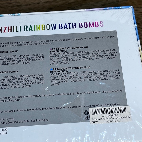 Tiazhili Rainbow Bath Bomb Gift Set 4 Pack 6.3oz Each Essential Oil Moisturizing - Picture 3 of 5